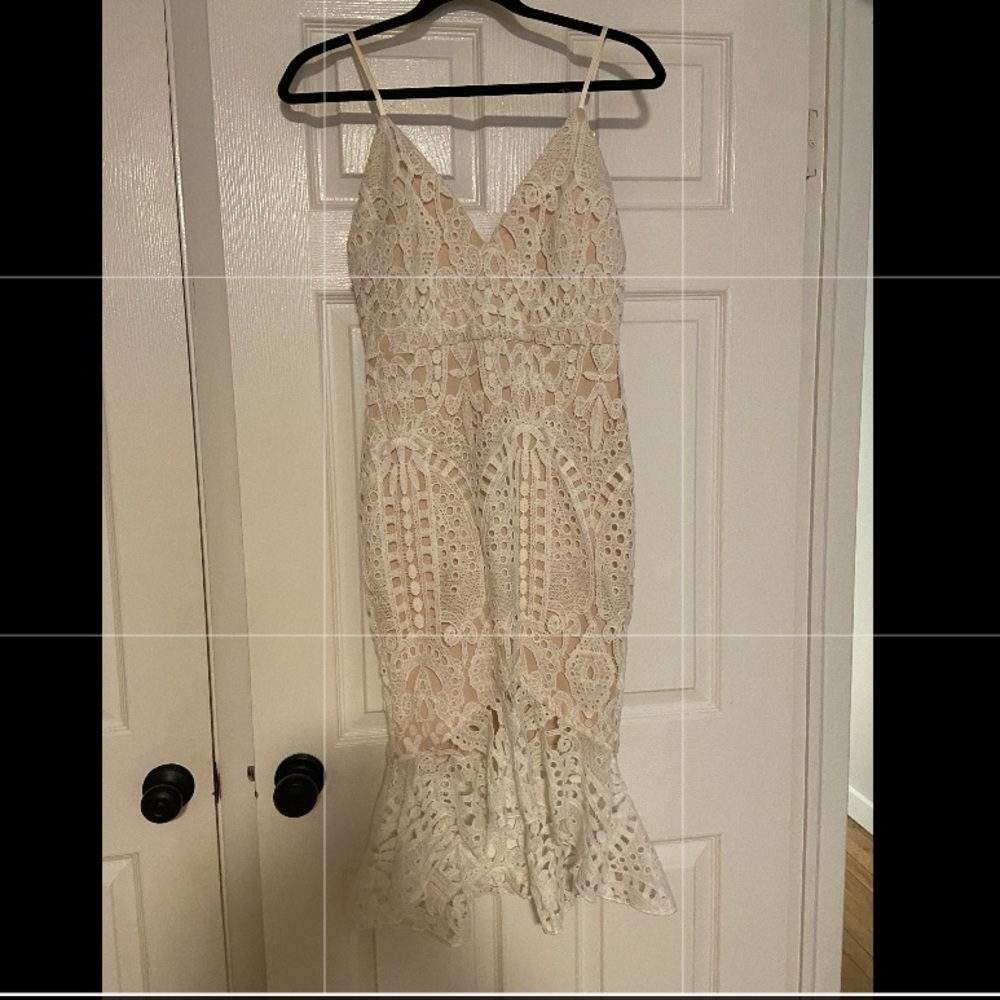 Super Down - White Crochet Dress - From Revolve